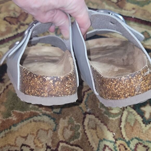 Women's 2 Wide Strap Buckle Sandals in the berkinstock style Grey size 7 MINT - Picture 7 of 11